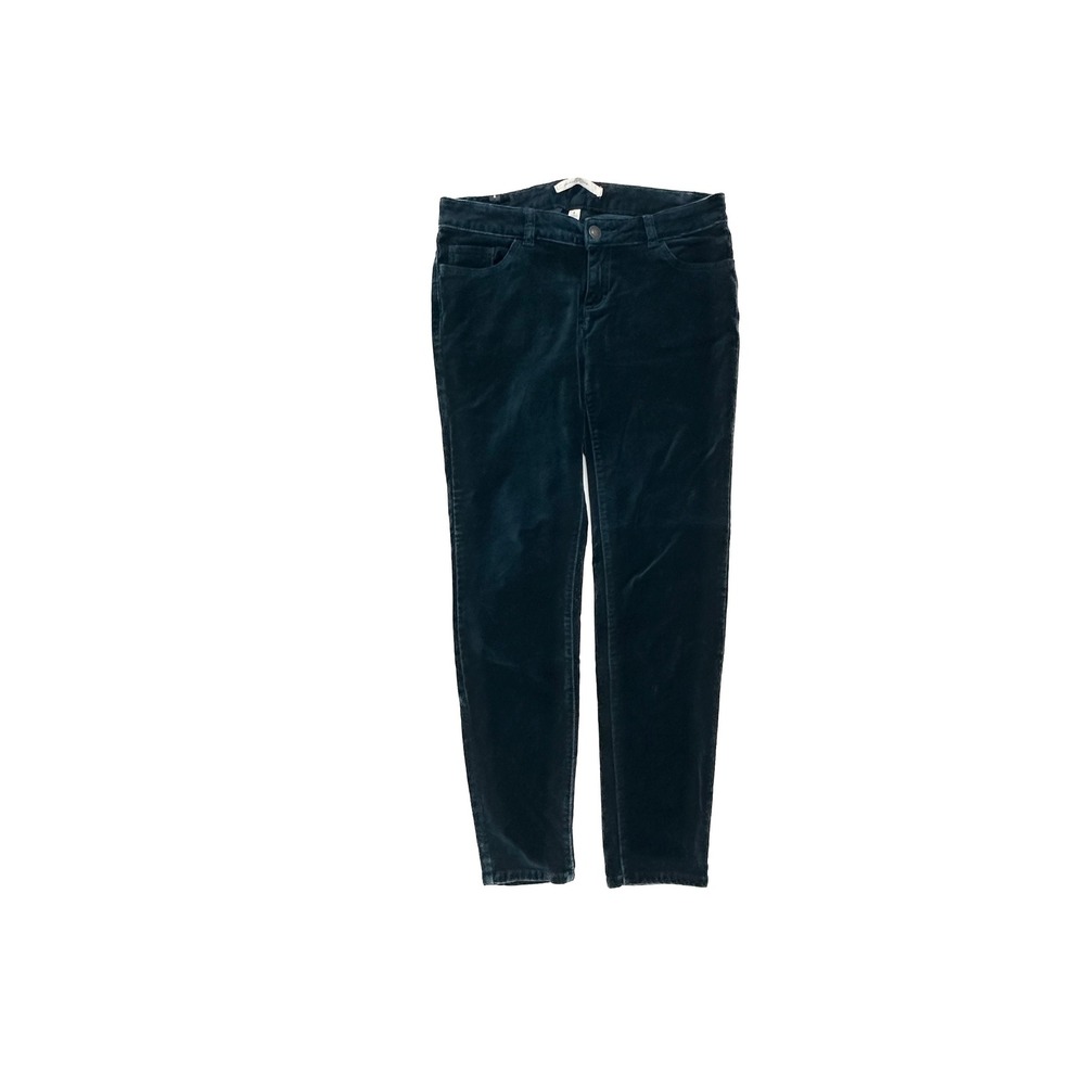 LC Lauren Conrad Skinny Pants Women 8 Dark Teal Velvet Corduroy Stretch Mid Rise